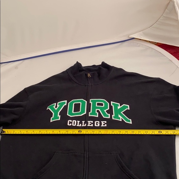 Jansport York College black and sewn on green logo full zip sweatshirt - Picture 5 of 7